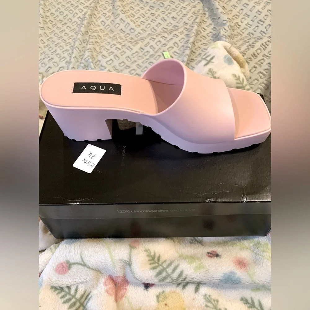 👡NIB Aqua Jelly Block Heel Slide Sandals👡 - Picture 8 of 9